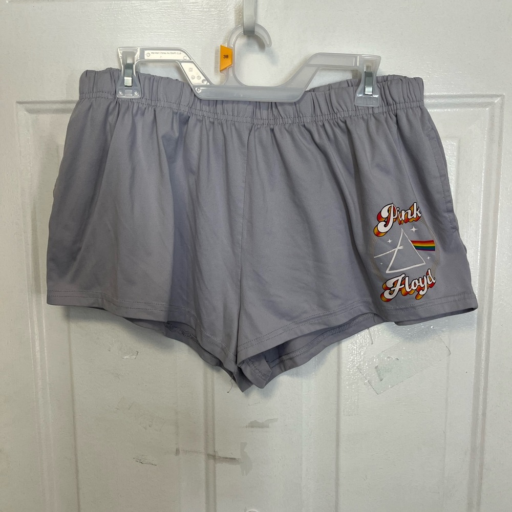 Pink Floyd Gray Athletic Shorts with Rainbow Accent